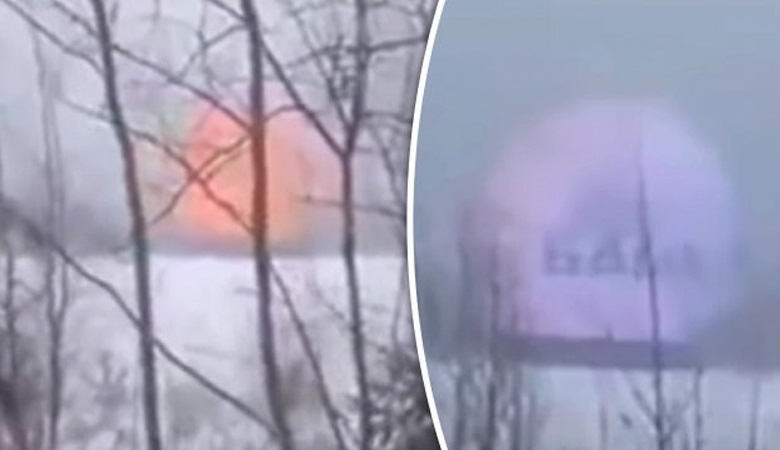 In the Leningrad region they filmed a huge shining ball on the ground
