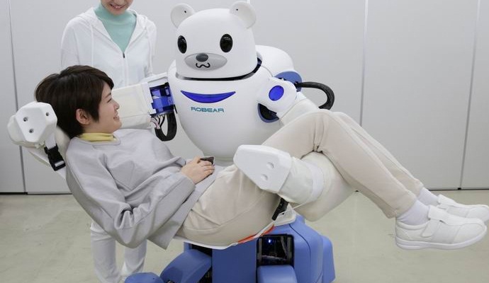 Japanese bear robot will take care of the elderly and the disabled