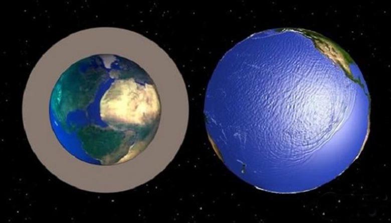 Over millions of years since the time of the dinosaurs, the Earth has become twice as large.