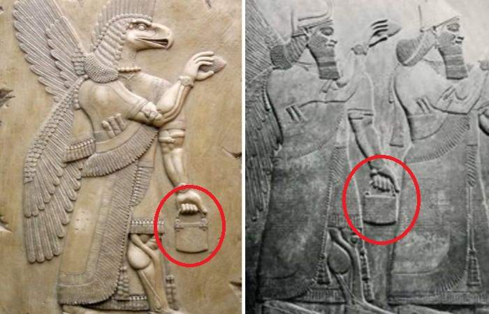 A mysterious bag found on many ancient sculptures